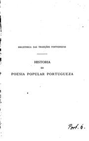Cover of: Historia da poesia popular portugueza ... by Teófilo Braga