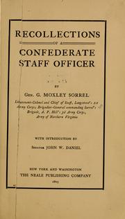 Cover of: Recollections of a Confederate staff officer by G. Moxley Sorrel