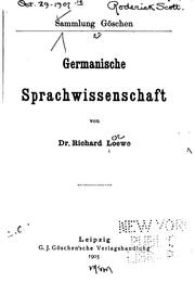 Cover of: Germanische Sprachwissenschaft