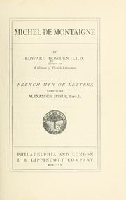 Cover of: Michel de Montaigne by Dowden, Edward