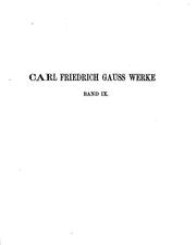 Cover of: Carl Friedrich Gauss Werke ... by Carl Friedrich Gauss
