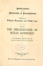 Cover of: ...The organization of ocean commerce