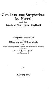 Zum Reim- und Strophenbau bei Mistral by Julius Franz Rack