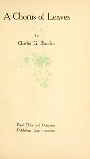 Cover of: A chorus of leaves