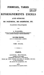 Formules, tables et renseignements usuels by J. Claudel