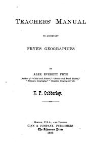 Cover of: Teacher's manual to accompany Frye's geography