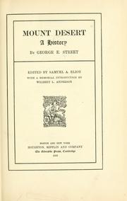 Cover of: Mount Desert; a history