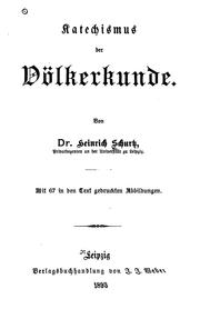 Cover of: Katechismus der Völkerkunde. by Heinrich Schurtz