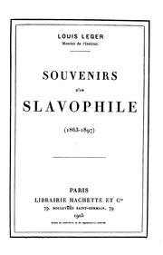 Cover of: Souvenirs d'un slavophile (1863-1897)