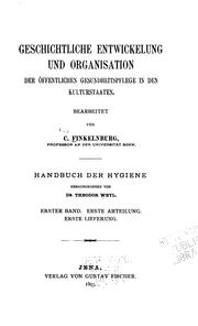 Cover of: Handbuch der Hygiene.