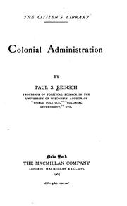 Cover of: Colonial administration
