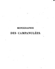 Cover of: Monographie des campanulées by Alphonse de Candolle