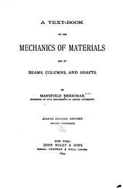 Cover of: A text-book on the mechanics of materials