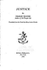 Cover of: Justice by Charles Wagner