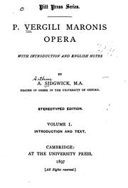 Cover of: P. Vergili Maronis Opera by Publius Vergilius Maro