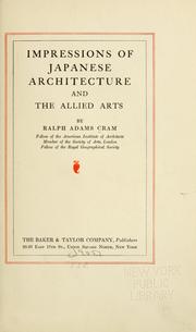 Cover of: Impressions of Japanese architecture and the allied arts