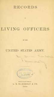 Records of living officers of the United States army by Hamersly, Lewis Randolph