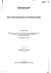 Cover of: development of root hairs ... | Laetitia Morris Snow