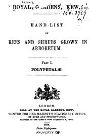 Cover of: Hand-list of trees and shrubs: excluding Coniferae, grown in arboretum.