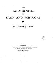 Cover of: The early printers of Spain and Portugal.
