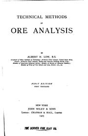 Cover of: Technical methods of ore analysis by Low, Albert Howard, Low, Albert Howard