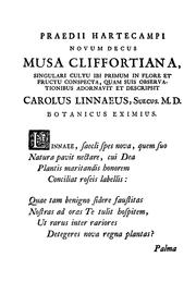 Cover of: Caroli Linnæi ... Musa Cliffortiana florens Hartekampi: 1736 prope Harlemum.