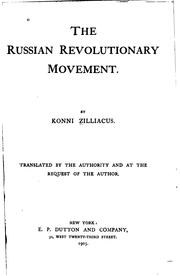 Cover of: The Russian revolutionary movement. by Zilliacus, Konni