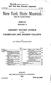 Cover of: Ancient water levels of the Champlain and Hudson Valleys