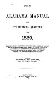 Cover of: The Alabama manual and statistical register for 1869.