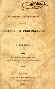 Cover of: An inaugural dissertation on the Eupatorium perfoliatum of Linnaeus ...