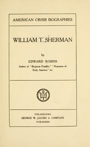 Cover of: William T. Sherman by Robins, Edward