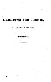 Cover of: Lehrbuch der Chemie by Jöns Jacob Berzelius
