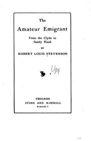 Cover of: The  amateur emigrant by Robert Louis Stevenson