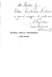 Cover of: Storia della geografia e delle scoperte geografiche esposta da Luigi Hugues ...