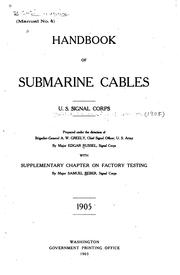 Cover of: Handbook of submarine cables.: U.S. Signal corps.