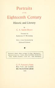 Cover of: Portraits of the eighteenth century: historic and literary