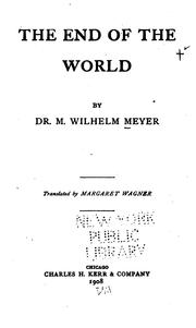 Cover of: The end of the world