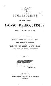 Cover of: The commentaries of the great Afonso Dalboquerque, second viceroy of India by Albuquerque, Afonso de