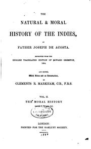 Cover of: The natural & moral history of the Indies