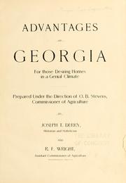 Cover of: Advantages of Georgia for those desiring homes in a genial climate