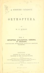 Cover of: A synonymic catalogue of Orthoptera. by British Museum (Natural History). Department of Zoology