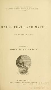 Cover of: Haida texts and myths, Skidegate dialect