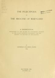 Cover of: The Pelecypoda of the Miocene of Maryland. by L. C. Glenn