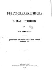 Cover of: Bergtscheremissische sprachstudien