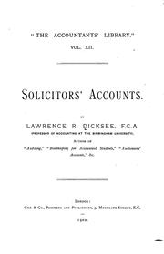 Cover of: Solicitors' accounts