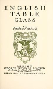 Cover of: English table glass