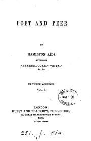 Cover of: Poet and peer by Hamilton Aïdé