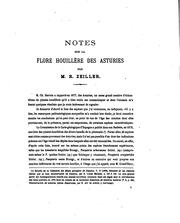 Notes sur la flore bouillère des Asturies by Rene Zeiller