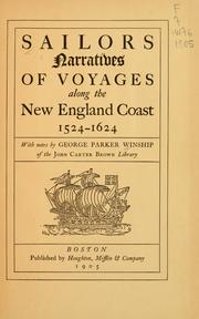 Cover of: Sailors narratives of voyages along the New England coast, 1524-1624