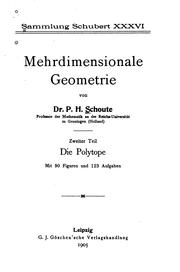 Cover of: Mehrdimensionale geometrie